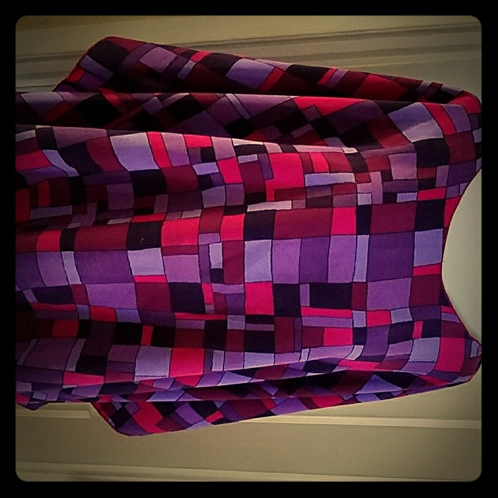 Purple Block Poncho